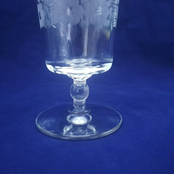 Vintage Etched Iced Tea Glass With Floral Design - Picture 6 of 6